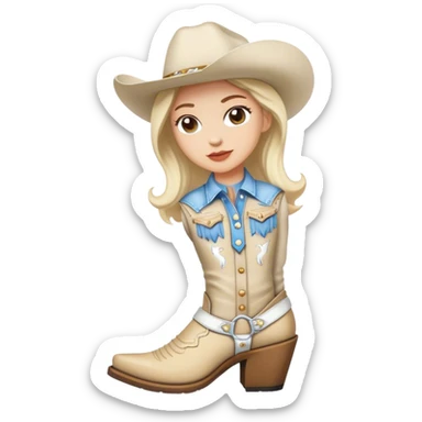 white cowgirl boots sticker