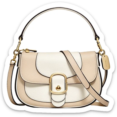 Coach Women's Hadley Mini Crossbody Bag in Pebbled Leather all white beige
 sticker