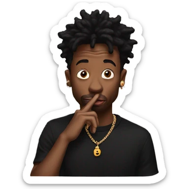 21 savage with fingers on lips sticker