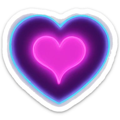 neon heart sticker