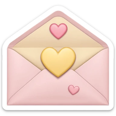 envelope with a heart seal in soft pink, beige and yellow pastel colors sticker