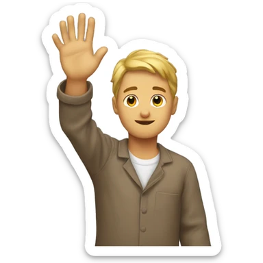 someone raising their right hand with their left across their chest sticker