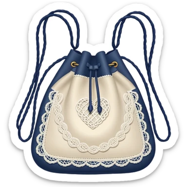 lace string bag in white color sticker