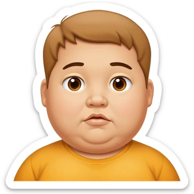 tan skin short fat kid with double chin sticker