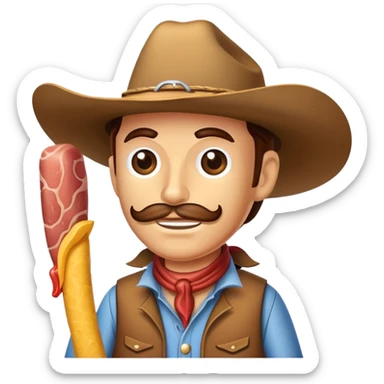 The Slim Jim meat itself  with a cowboy hat  sticker