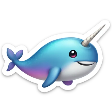 Rainbow narwhal sticker