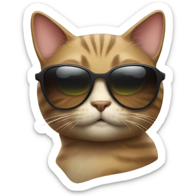 Cat with sunglasses sticker