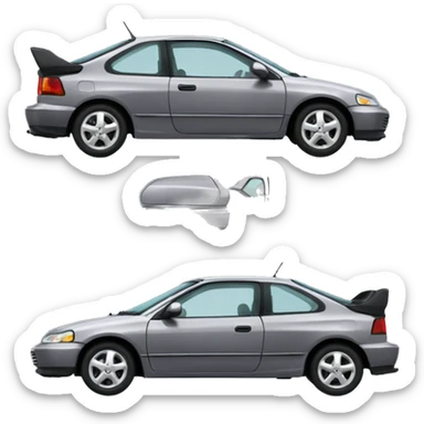 Grey Honda civic 1999 three doors lower  sticker