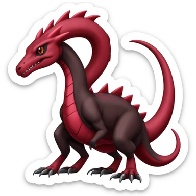 Badass black and red salazzle-hybrid, full body sticker