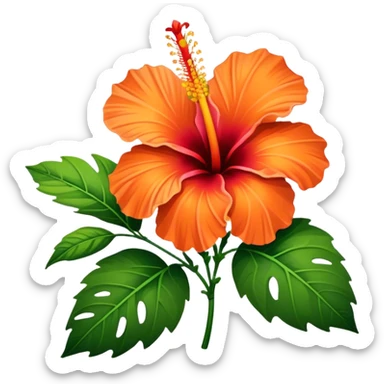 a orange hibiscus  sticker