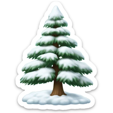 Snowy pine tree sticker
