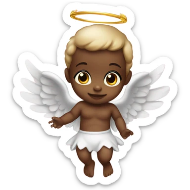 Black baby angel cupid sticker