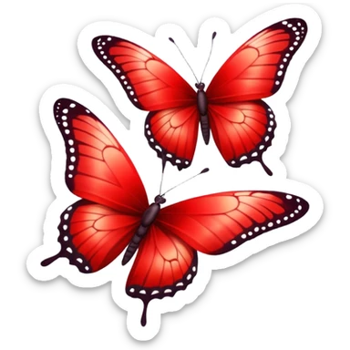 3 red butterflies sticker