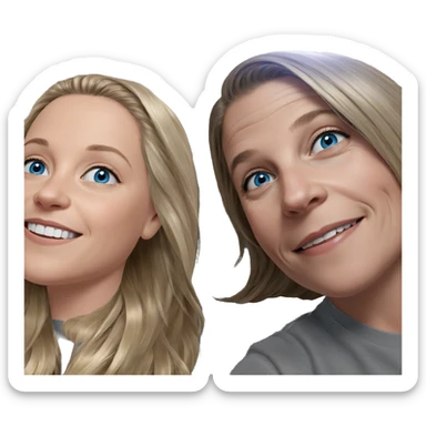smiling blonde girls with blue eyes sticker