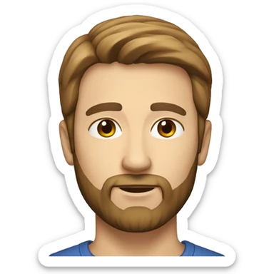 male caucasian 40 years low beard and brown hair sticker