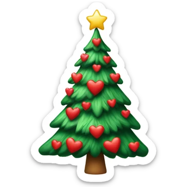Christmas tree with hearts for ornaments sticker