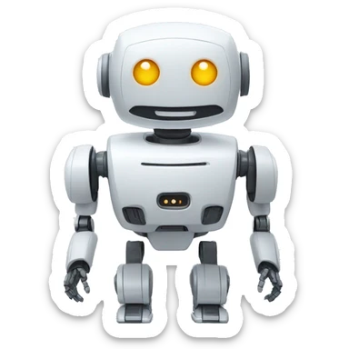 White robot Pixar style sticker