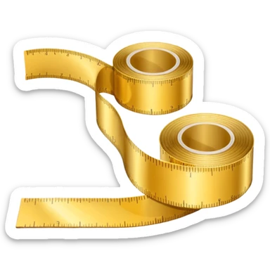 Measurement tape in gold for visiting card sticker