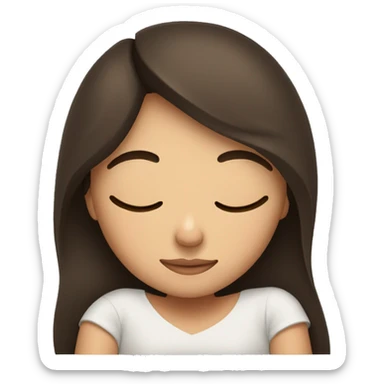 Brunette girl sleeping sticker