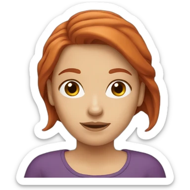 redhead caucasian woman sticker