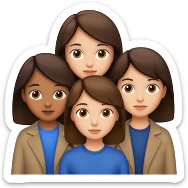 Two girls one boy brunnete  sticker