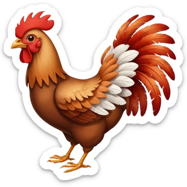 rooster flying glider sticker