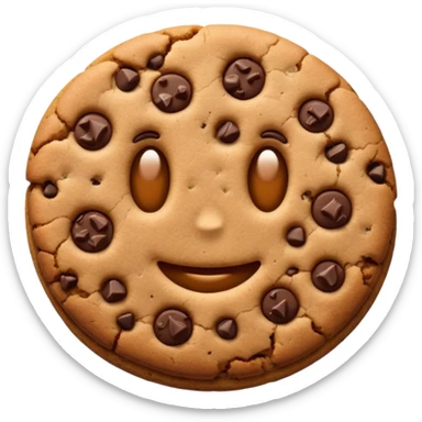 brown emojis of cookie, tulip, leaf, chocolate separately but only one of them sticker