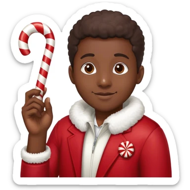kappa alpha psi member holding candy cane and making “okay” symbol with other hand sticker