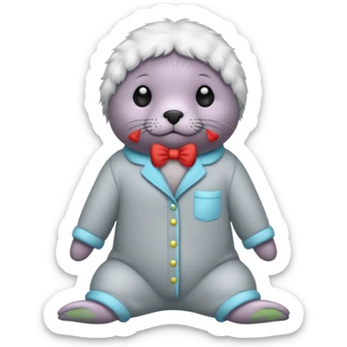 seal in pajamas  sticker