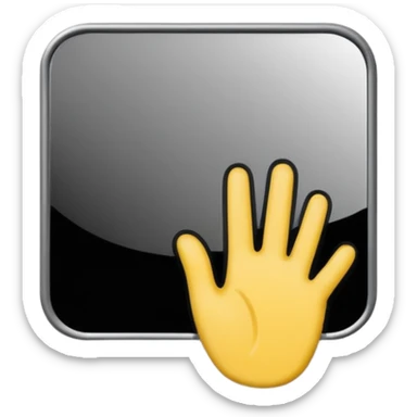 Minimalist emoji-style sticker of a mirror with a shadowy hand reaching out from within. Black and gray, flat icon, square format.

 sticker