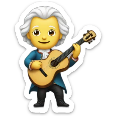 Mozart playing guitare sticker