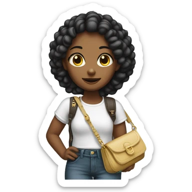girl with small purse cross body sticker