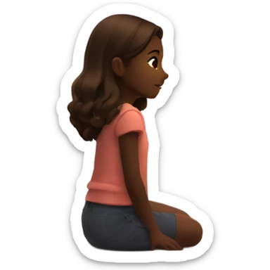 Girl watching sunset outdoors sticker