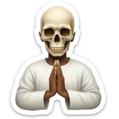 skull pray sticker