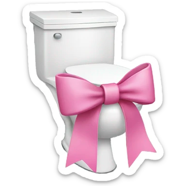 toilet with a pink bow on it sticker