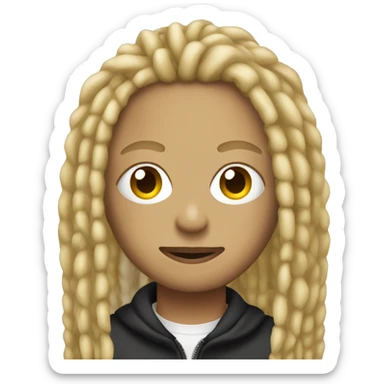 Ski mask blonde dreadlocks sticker