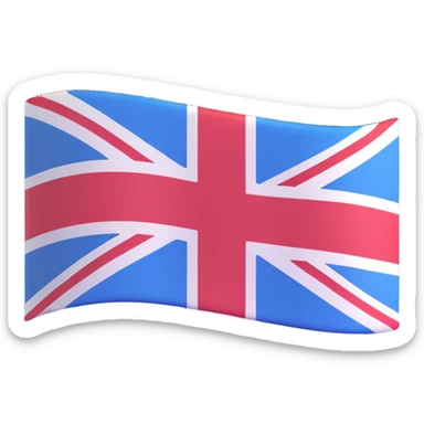 the flag of the United Kingdom, Union Jack, 3D emoji style sticker