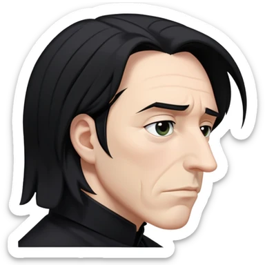 upset Snape side profile with tear and black hair sticker