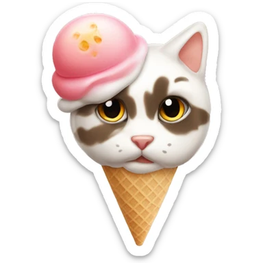 Katze isst Eiscreme sticker