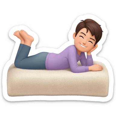 laying down smiling and kicking feet in air sticker