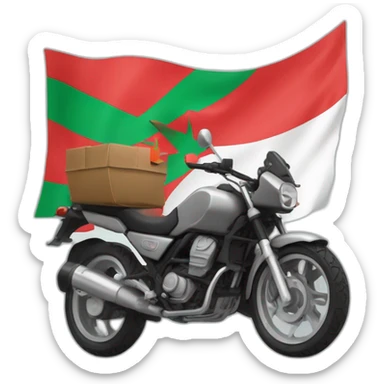 quelqu'un sur une moto avec le drapeau du Maroc derrière sticker