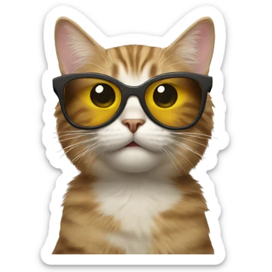 Cat with sunglasses sticker