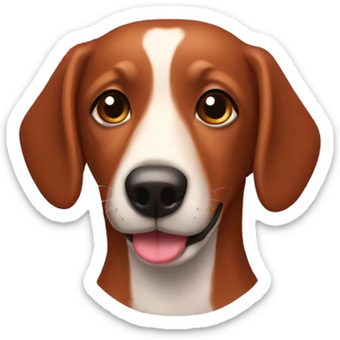 Perro salchicha marron enamorado sticker