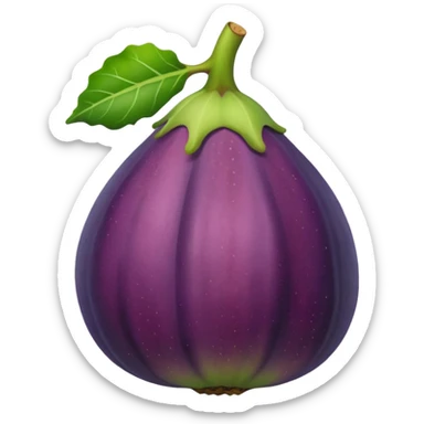 whole fig fruit emoji, purple and green sticker