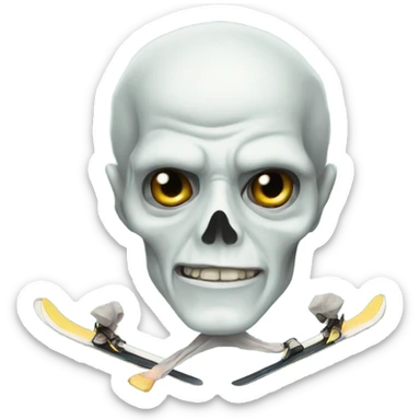 Voldemort on skis sticker