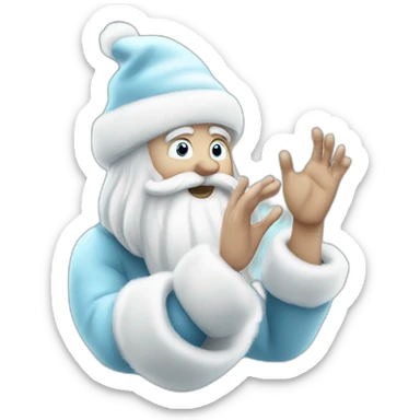 cool Father Frost hands Rock sign sticker