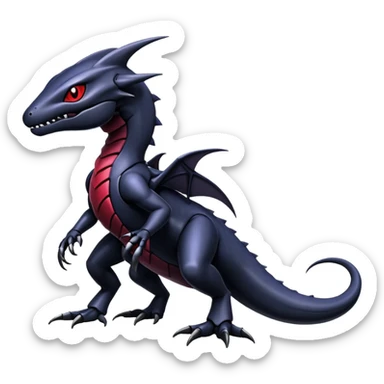 Shiny Exotic Edgy Badass Gothic Cool epic Salandit-Genesect-Koraidon-Fakémon-hybrid-creature (full body)  sticker