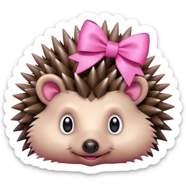 Hedgehog with pink bow sticker