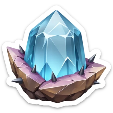 quartz rock mineral with spikes sticker