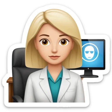 With therapist in office sticker